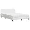 vidaXL Cama con colch&oacute;n Dover cuero sint&eacute;tico blanco 120x200 cm