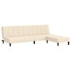 vidaXL Sof&aacute; cama de 2 plazas con reposapi&eacute;s terciopelo color crema