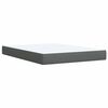 vidaXL Cama box spring con colch&oacute;n tela gris oscuro 140x200 cm