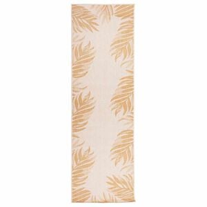 vidaXL Alfombra de exterior tejido plano estampado de hoja 80x250 cm