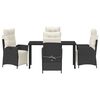 vidaXL Conjunto de Comedor de Jard&iacute;n 5 pcs Negro rat&aacute;n sint&eacute;tico