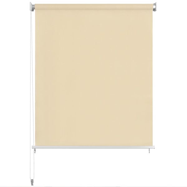 vidaXL Persiana enrollable de exterior HDPE crema 80x230 cm