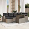 vidaXL Set de sof&aacute;s de jard&iacute;n 7 pzas con cojines rat&aacute;n PE gris claro