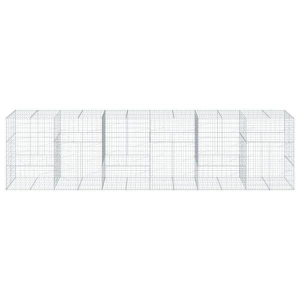 vidaXL Cesta de gaviones con cubierta hierro galvanizado 600x100x150cm