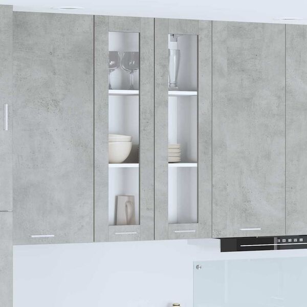 vidaXL Mueble colgante con puerta Gris Concreto 60 x 31 x 100 cm
