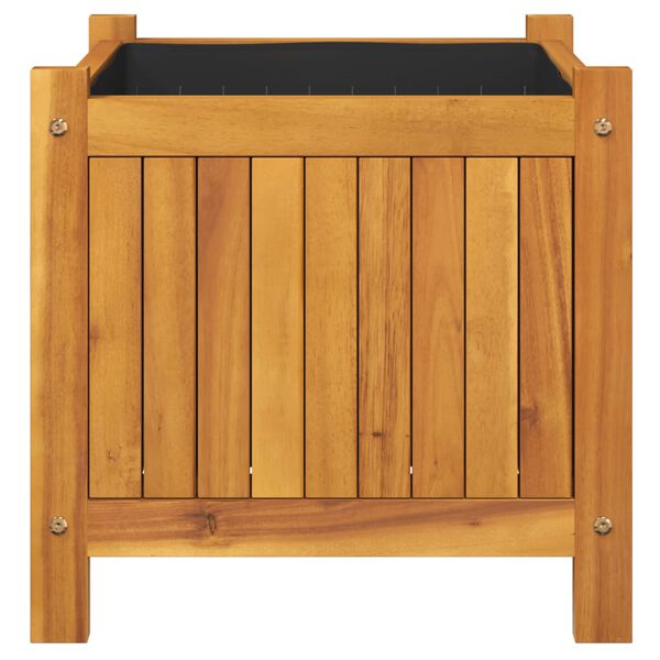 vidaXL Jardinera con forro madera maciza de acacia 42x42x40 cm