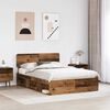 vidaXL Estructura de cama con cabecera Madera vieja 140 x 200 cm