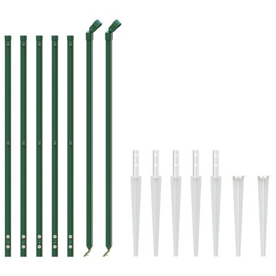 vidaXL Cerca de alambre con pinchos de anclaje verde 0,8x10 m
