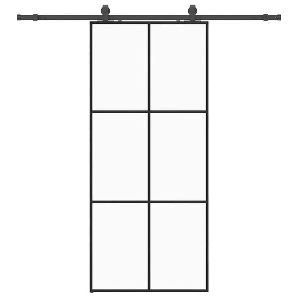vidaXL Puerta corredera con set herrajes negro 90x205 cm vidrio ESG