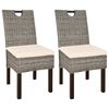 vidaXL Sillas de comedor 2 unidades rat&aacute;n kubu y madera de mango