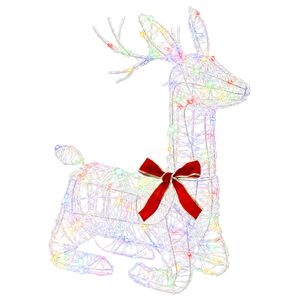 vidaXL Reno Navide&ntilde;o 3D LOVIISA 140 LED Multicolor 55 x 22 x 63 cm