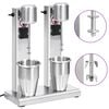 vidaXL Batidora de batidos con doble vaso de acero inoxidable 2 L