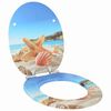 vidaXL Asiento de inodoro de cierre suave Concha del mar 44 x 38 cm
