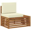 vidaXL Sof&aacute; modular de exterior con coj&iacute;n Natural 91 x 63 x 73 cm