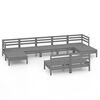vidaXL Juego de muebles de jard&iacute;n 9 piezas madera maciza de pino gris