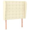 vidaXL Cabecero con orejas de cuero sint&eacute;tico crema 83x23x118/128 cm