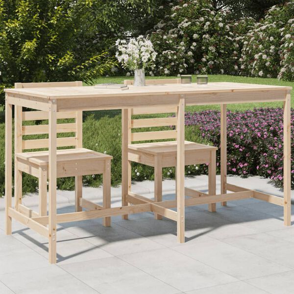vidaXL Mesa de jardín madera maciza de pino 203,5x90x110 cm
