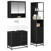 vidaXL Juego de muebles de ba&ntilde;o 3 pcs Roble Negro Madera de ingenier&iacute;a