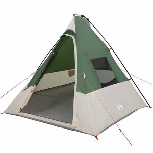 vidaXL Carpa Tipi con techo Verde 383 x 338 x 217 cm tafet&aacute;n