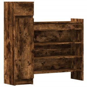 vidaXL Zapatero madera de ingenier&iacute;a roble ahumado 100,5x28x100 cm