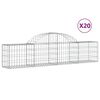 vidaXL Cestas de gaviones 20 uds forma de arco hierro 200x30x40/60 cm