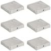 vidaXL Tapas para postes de valla 6 unidades metal galvanizado 91x91mm