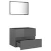 vidaXL Set muebles de ba&ntilde;o 2 piezas madera contrachapada gris brillo