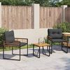 vidaXL Juego de muebles de exterior con cojín 3 pcs Gris Oscuro
