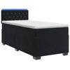 vidaXL Cama con Base Tapizada, Colch&oacute;n y Luz LED Negro 100 x 200 cm