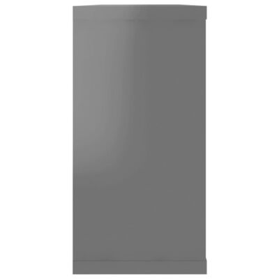 vidaXL Estante cubo pared 6 uds contrachapada gris brillo 100x15x30 cm