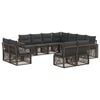 vidaXL Conjunto de sof&aacute;s de jard&iacute;n 11 uds. Gris y Gris Oscuro