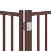 vidaXL Puerta de perros plegable 8 paneles madera &aacute;lamo marr&oacute;n 640 cm