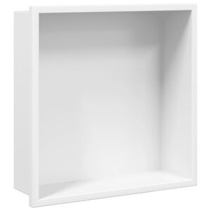 vidaXL Hornacina ducha acero inoxidable blanco mate 32x32x9 cm