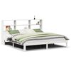 vidaXL Cama con estanter&iacute;a sin colch&oacute;n madera maciza blanca 180x200 cm