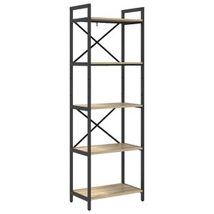vidaXL Estante de libros 5 niveles 56 x 34 x 171 cm Roble Sonoma