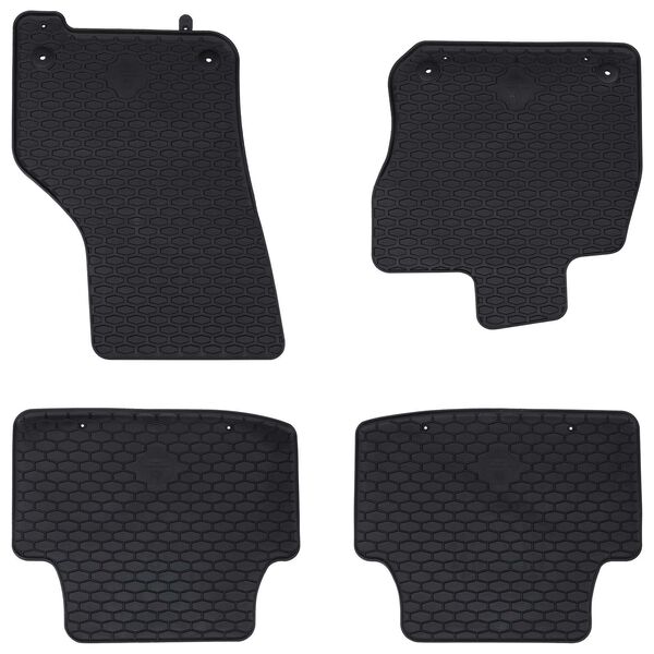 vidaXL Alfombrilla de Coche 4 pcs Negro Goma