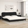 vidaXL Cama con colch&oacute;n Hvar cuero sint&eacute;tico negro 200x200 cm