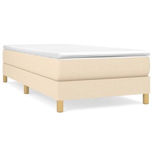 vidaXL Estructura de cama con somier tela crema 90x200 cm
