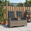 vidaXL Banco reclinable con mesa Gris y Gris Oscuro 126 x 65 x 112 cm