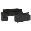 vidaXL Set de sof&aacute;s de jard&iacute;n 8 piezas y cojines rat&aacute;n sint&eacute;tico negro