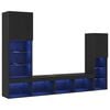 vidaXL Gabinete de TV 4 pcs Roble negro Madera contrachapada