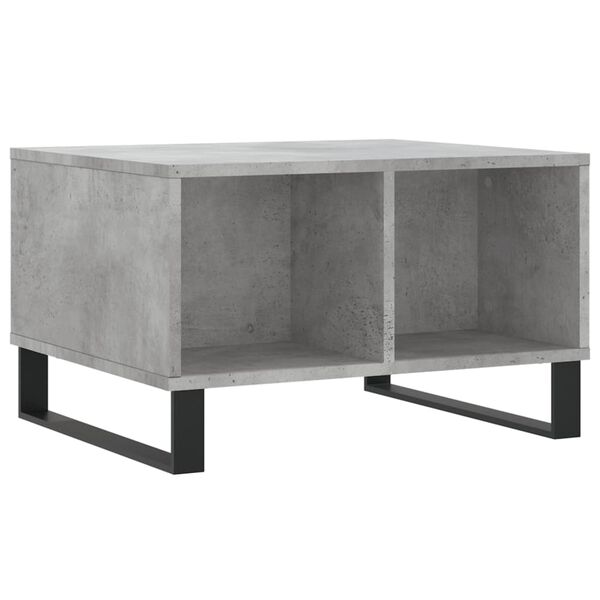 vidaXL Mesa de centro madera contrachapada gris hormigón 60x50x36,5 cm