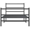 vidaXL Estructura cama sin colchón con estribo metal negro 107x203 cm