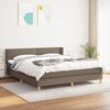 vidaXL Cama box spring con colch&oacute;n tela gris taupe 180x200 cm