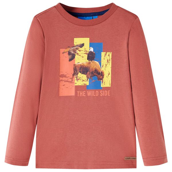 Camiseta infantil de manga larga color henna 92