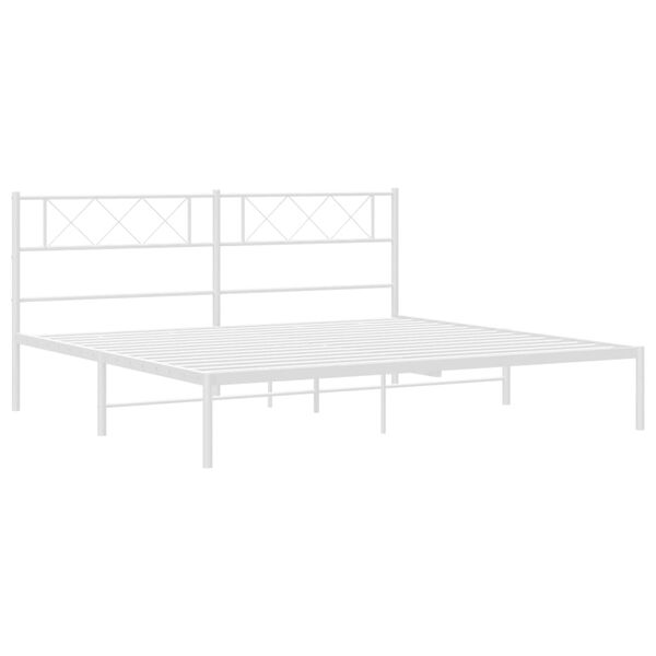 vidaXL Estructura cama sin colchón con cabecero metal blanco 180x200cm