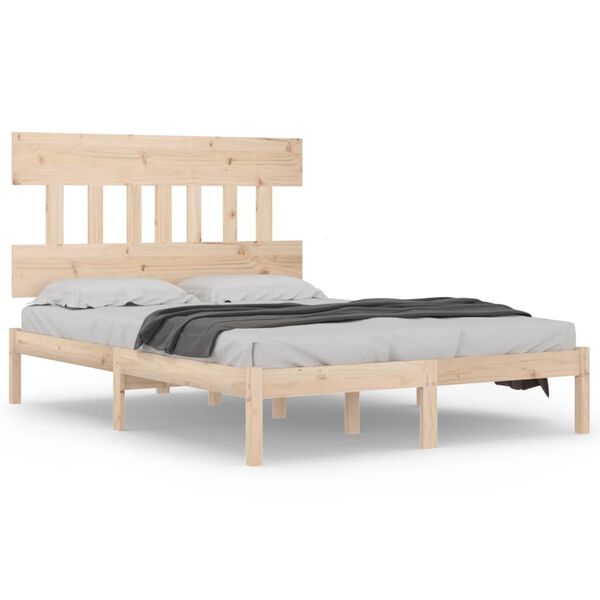 vidaXL Estructura de cama de madera maciza de pino 160x200 cm