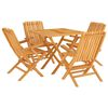 vidaXL Juego de comedor para jard&iacute;n 5 piezas madera maciza de teca