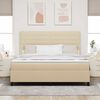 vidaXL Cama tipo Box Spring con colch&oacute;n Crema 180 x 200 cm tela