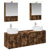 vidaXL Juego de Muebles de Ba&ntilde;o 5 pcs Roble Ahumado